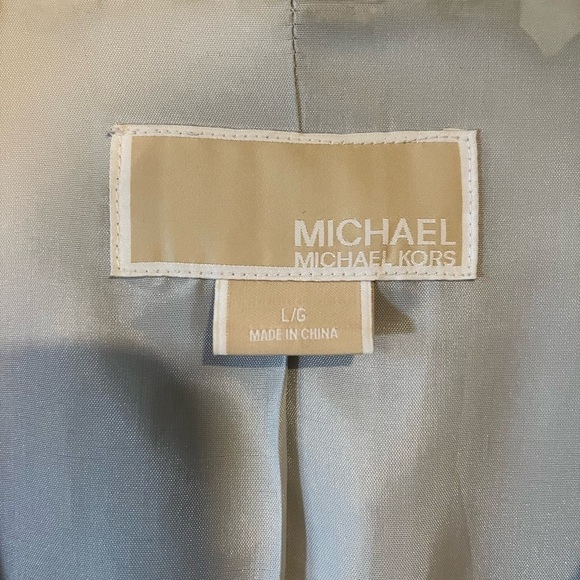 Michael Kors Shimmering Metallic Gold Belted Trench Coat - Picture 11 of 16